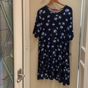 Blue floral swing dress